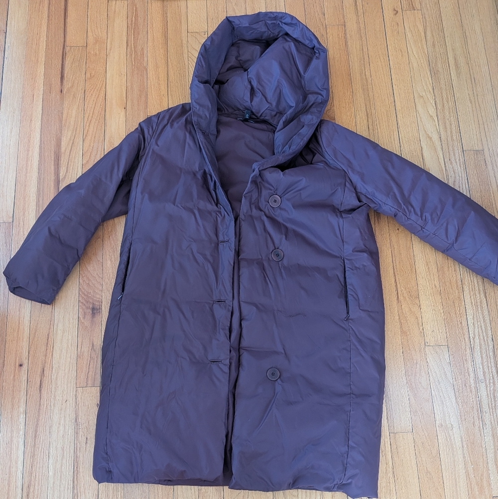 Eileen Fisher Purple Puffer Coat